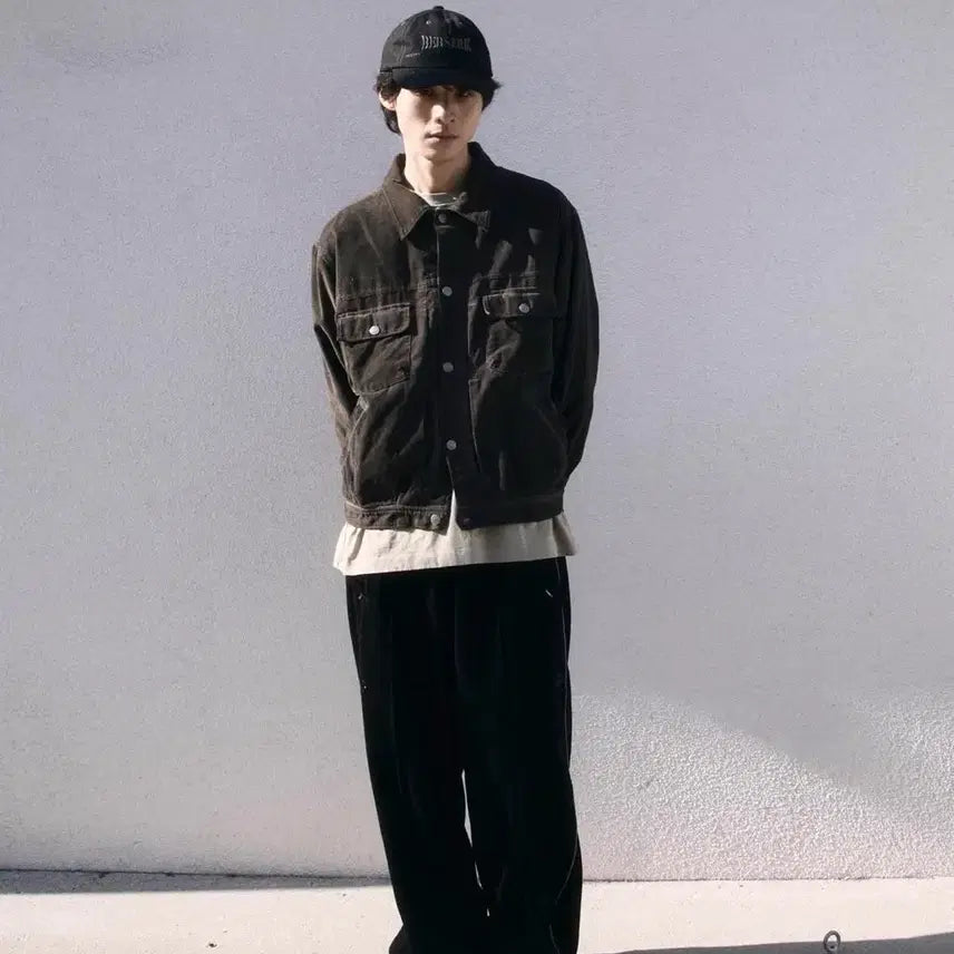 [BUNJANG] Polytelu Used Trucker Jacket Corduroy Camo Brown / (3) 폴리테루 유즈드 트러커 자켓 코듀로이 카모 브라운