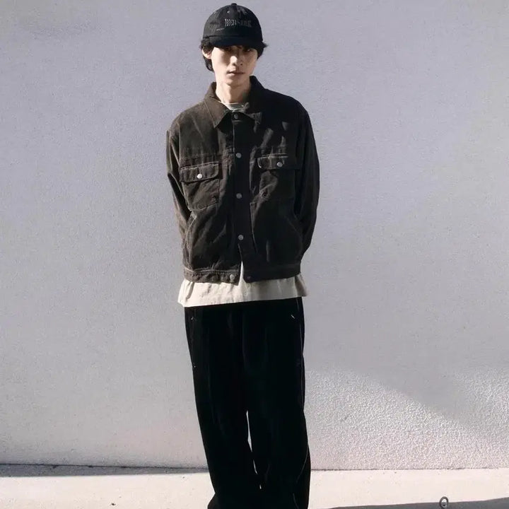[BUNJANG] Polytelu Used Trucker Jacket Corduroy Camo Brown / (3) 폴리테루 유즈드 트러커 자켓 코듀로이 카모 브라운