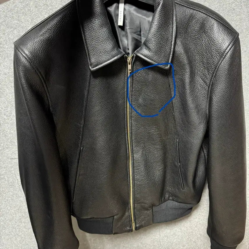 [BUNJANG] Noir Gaut Schrunk Leather Blouson (Black) 52 / 노이어 고트 슈렁큰 레더 블루종 (블랙) 52 (마지막 가격 인하)