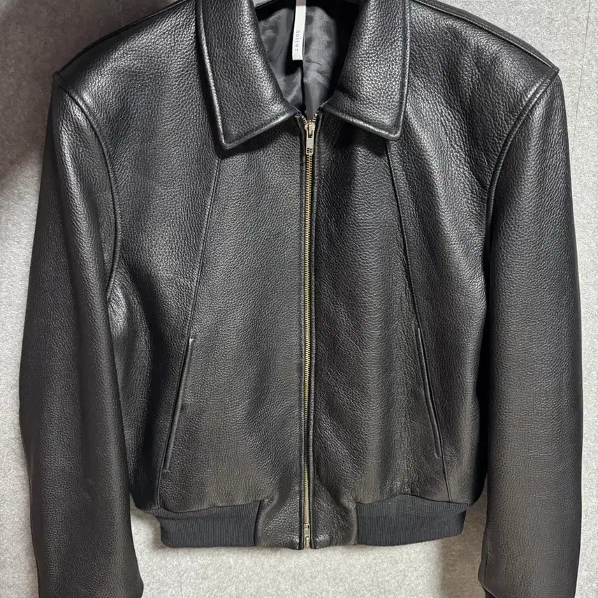 [BUNJANG] Noir Gaut Schrunk Leather Blouson (Black) 52 / 노이어 고트 슈렁큰 레더 블루종 (블랙) 52 (마지막 가격 인하)