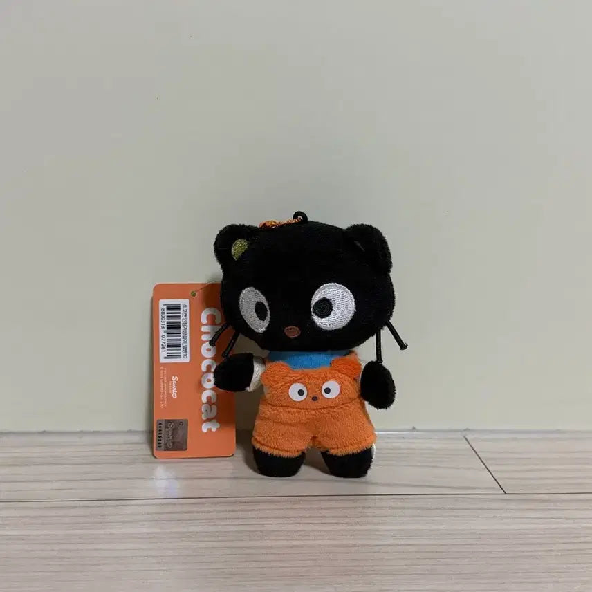 [BUNJANG] Sanrio Chococat Overalls Plush Keyring / 산리오 초코캣 멜빵 인형 키링