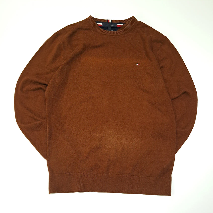 [BUNJANG] Tommy Hilfiger Cotton Cashmere Brown Knit Sweater / CL773 L 타미힐피거 코튼캐시미어 브라운 니트 스웨터
