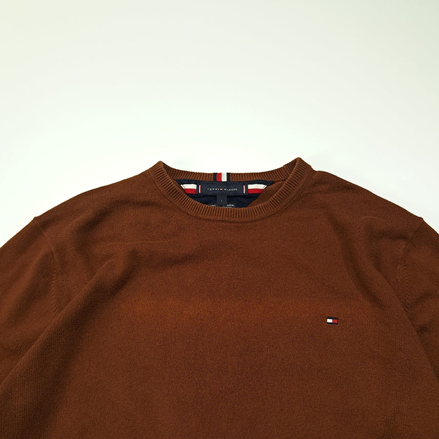 [BUNJANG] Tommy Hilfiger Cotton Cashmere Brown Knit Sweater / CL773 L 타미힐피거 코튼캐시미어 브라운 니트 스웨터
