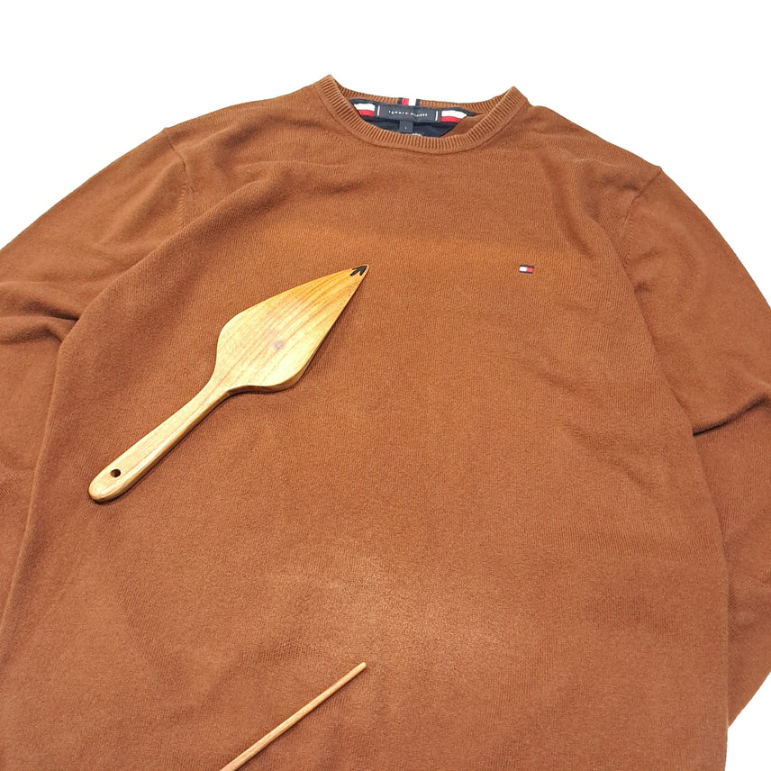 [BUNJANG] Tommy Hilfiger Cotton Cashmere Brown Knit Sweater / CL773 L 타미힐피거 코튼캐시미어 브라운 니트 스웨터