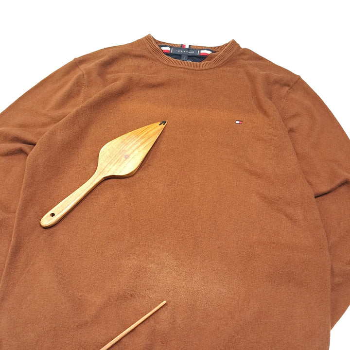 [BUNJANG] Tommy Hilfiger Cotton Cashmere Brown Knit Sweater / CL773 L 타미힐피거 코튼캐시미어 브라운 니트 스웨터