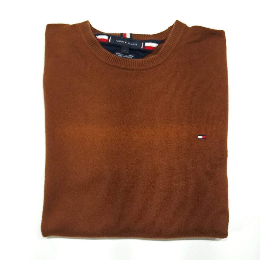[BUNJANG] Tommy Hilfiger Cotton Cashmere Brown Knit Sweater / CL773 L 타미힐피거 코튼캐시미어 브라운 니트 스웨터