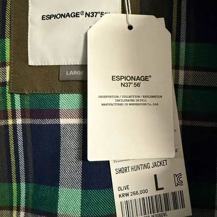 [BUNJANG] Espionage Short Hunting Jacket Olive / [L] 에스피오나지 숏 헌팅 자켓 올리브 새상품