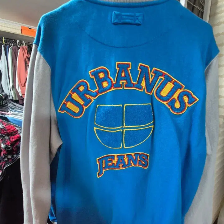 [BUNJANG] Urbanus Jean Blue Stadium Jacket / 어바너스진 캐주얼 블루 스타디움 자켓