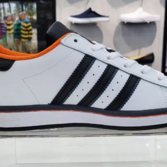 [BUNJANG] Adidas Superstar White Black Orange Sneakers / 새상품 아디다스 슈퍼스타 흰검 오렌지 스니커즈 220사이즈 225가능
