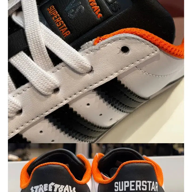 [BUNJANG] Adidas Superstar White Black Orange Sneakers / 새상품 아디다스 슈퍼스타 흰검 오렌지 스니커즈 220사이즈 225가능