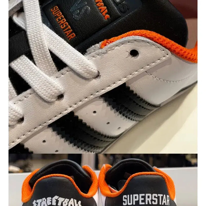 [BUNJANG] Adidas Superstar White Black Orange Sneakers / 새상품 아디다스 슈퍼스타 흰검 오렌지 스니커즈 220사이즈 225가능