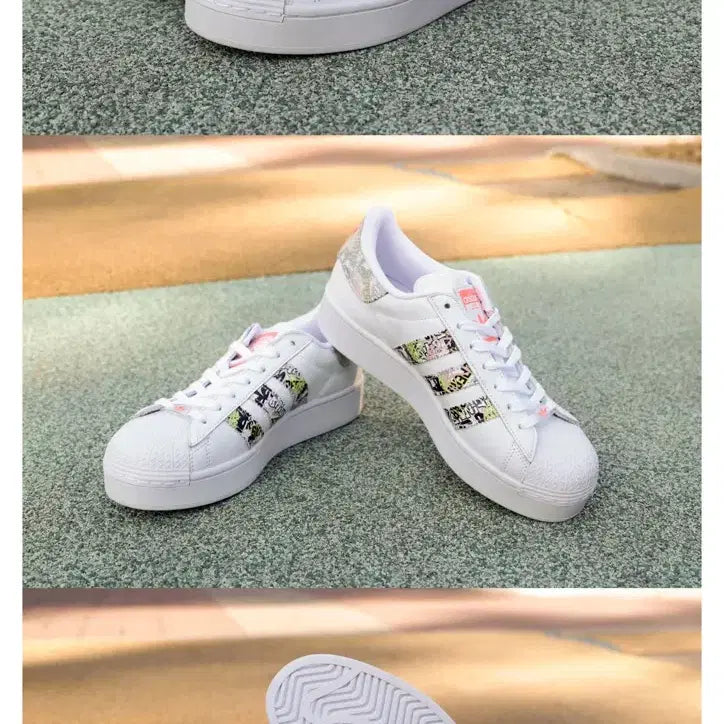 [BUNJANG] Adidas Superstar Bold Platform Sneakers / 새상품 아디다스 슈퍼스타 볼드 플랫폼 화이트 프린팅 220사이즈 실225