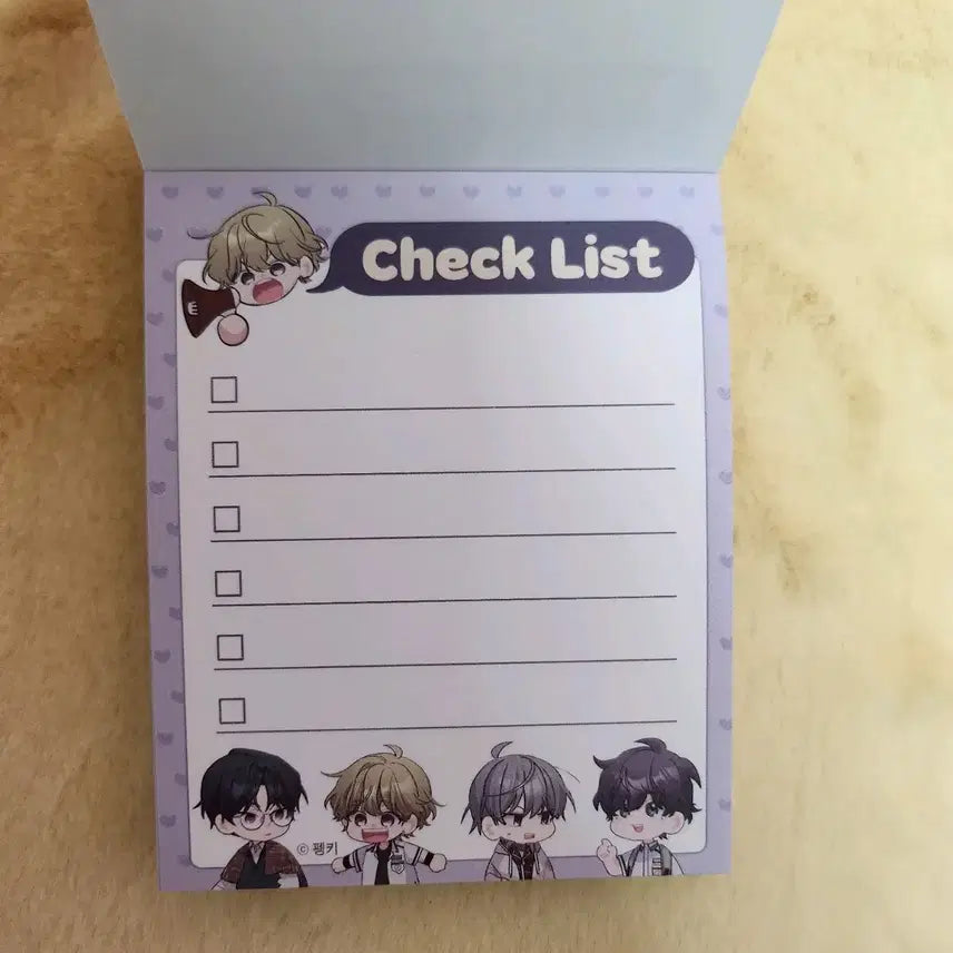[BUNJANG] Merry Marbling IAN YUGYEON Memo Pad Set Checklist / 메리마블링 텀블벅 이안 유건 떡메모지 세트 체크리스트