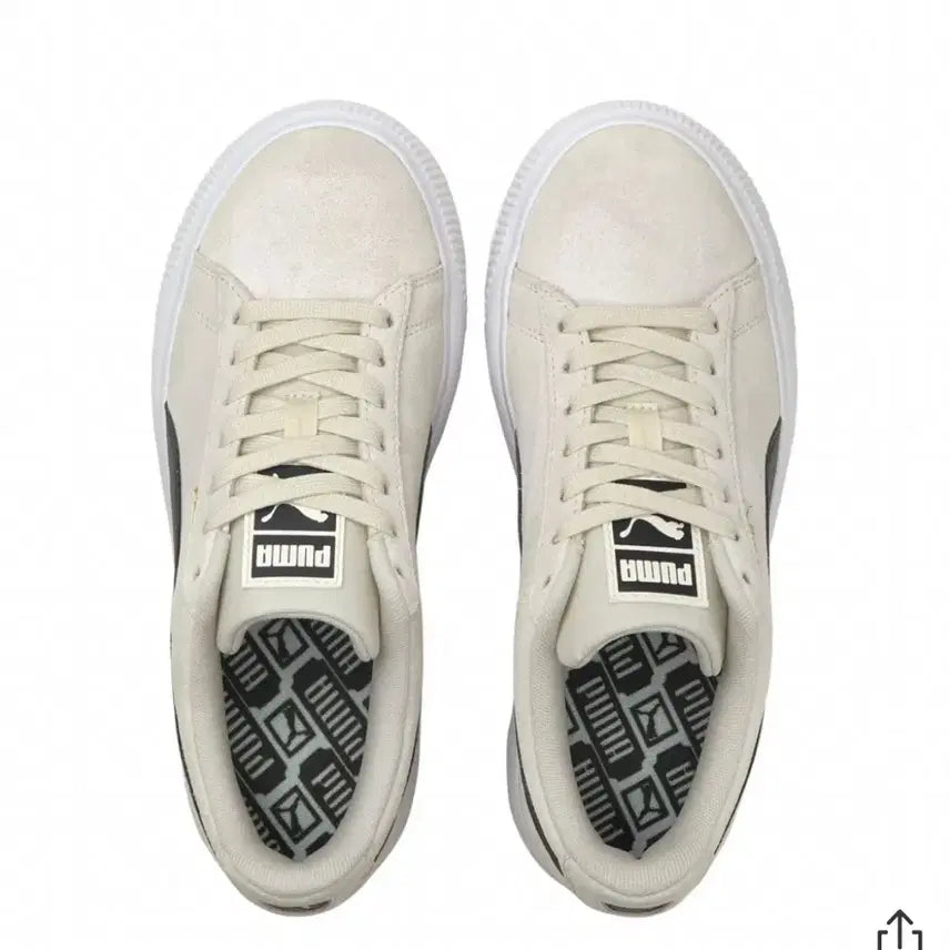[BUNJANG] Puma Suede Platform Sneakers / 새상품 푸마 스웨이드 키높이 플랫폼 크림색 운동화 225사이즈 230가능