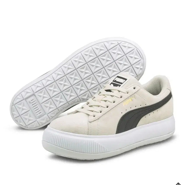 [BUNJANG] Puma Suede Platform Sneakers / 새상품 푸마 스웨이드 키높이 플랫폼 크림색 운동화 225사이즈 230가능