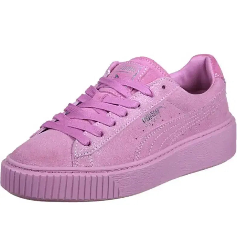 [BUNJANG] Puma Suede Platform Pink Sneakers / 새상품 푸마 스웨이드 키높이 플랫폼 핑크 운동화 225사이즈 230가능