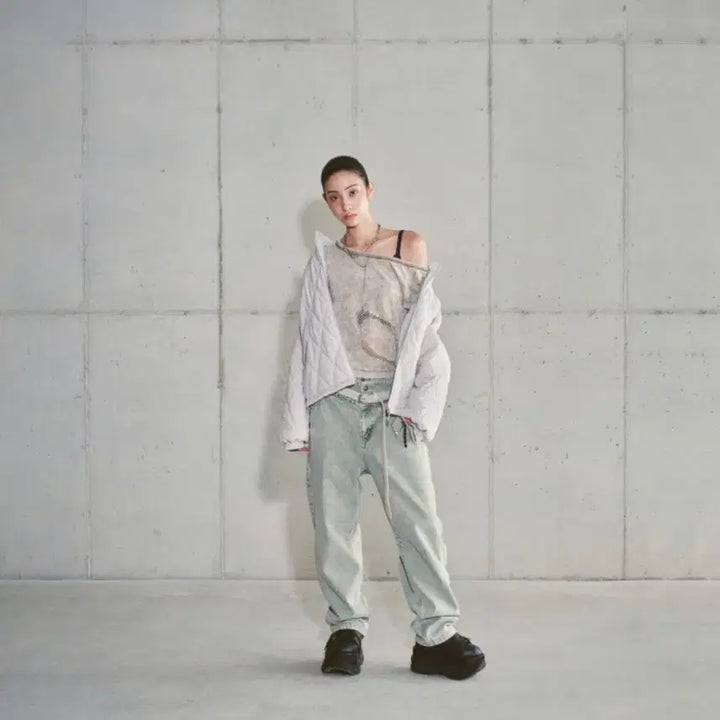 [BUNJANG] Sculptor Slouchy Jeans - Khaki (S) / 미스치프 바지 s