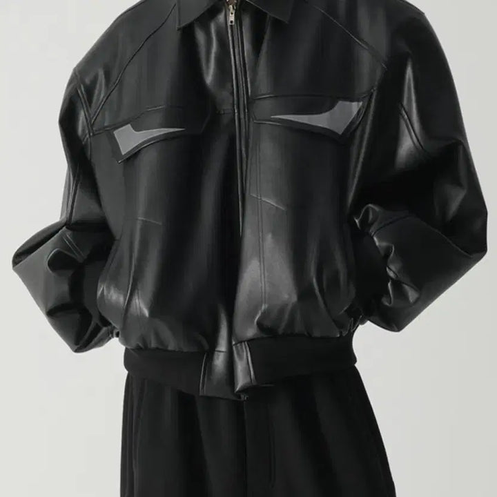 [BUNJANG] Csc Reflective Leather Jacket / Csc/씨비전/ Reflective 레더 자켓