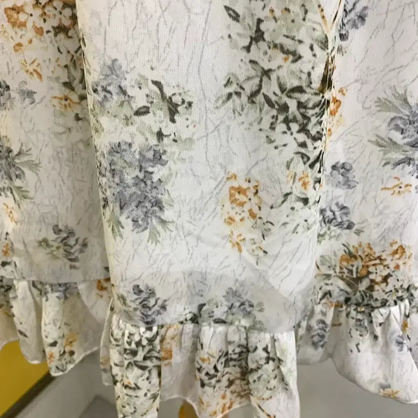 [BUNJANG] Floral Chiffon Ruffle Dress / 플라워 원피스 쉬폰 캉캉 프릴