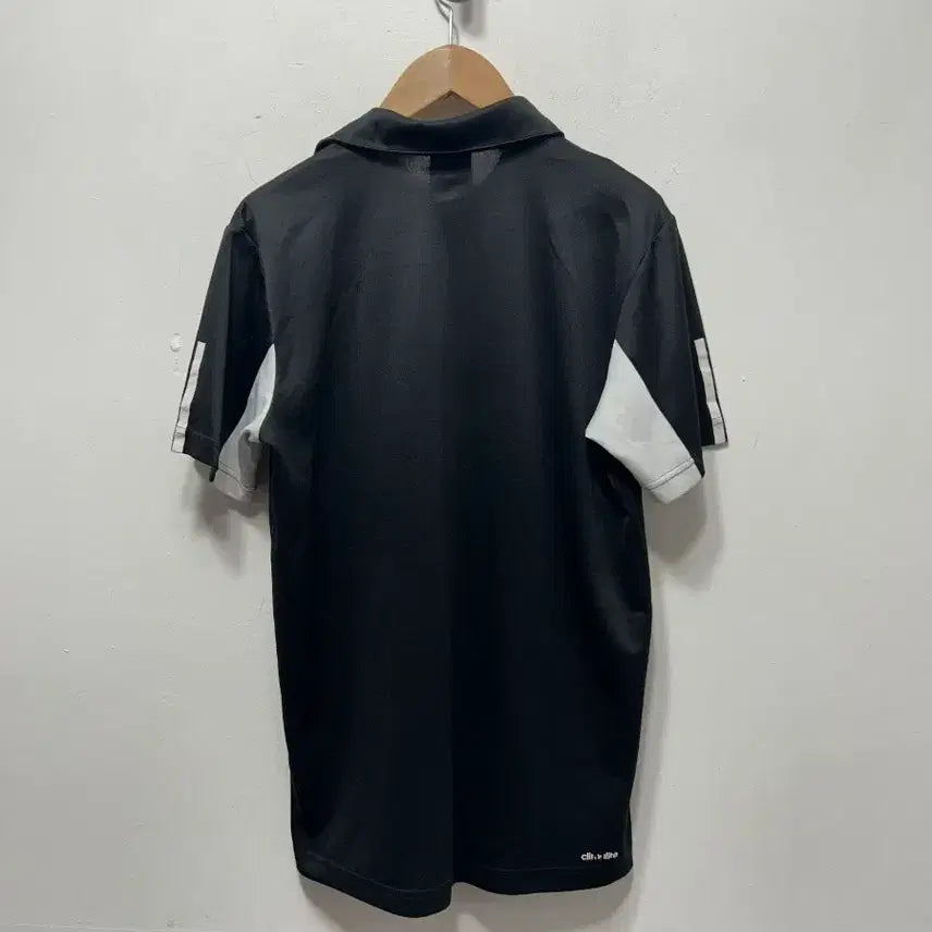 [BUNJANG] Adidas Black White Polo Shirt M / 아디다스 블랙 화이트 반팔 카라티 M