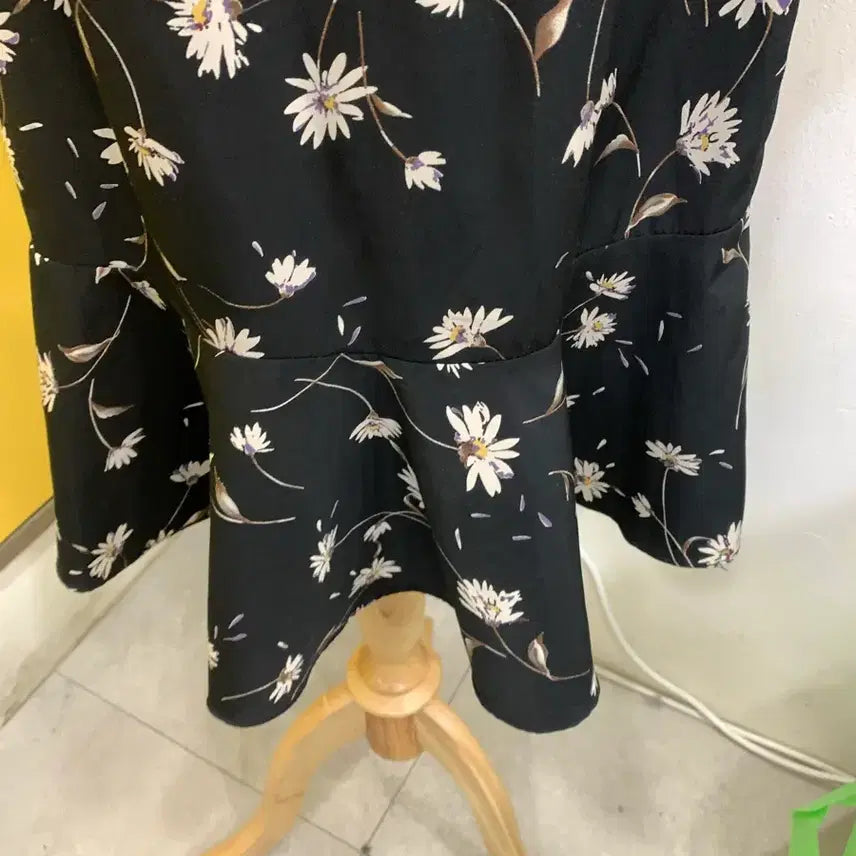 [BUNJANG] Black Floral Long Dress / 블랙 플라워 롱원피스