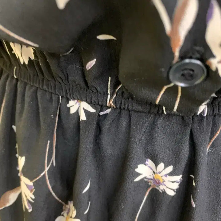 [BUNJANG] Black Floral Long Dress / 블랙 플라워 롱원피스