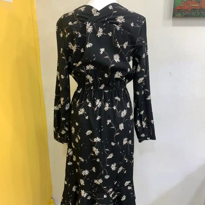 [BUNJANG] Black Floral Long Dress / 블랙 플라워 롱원피스