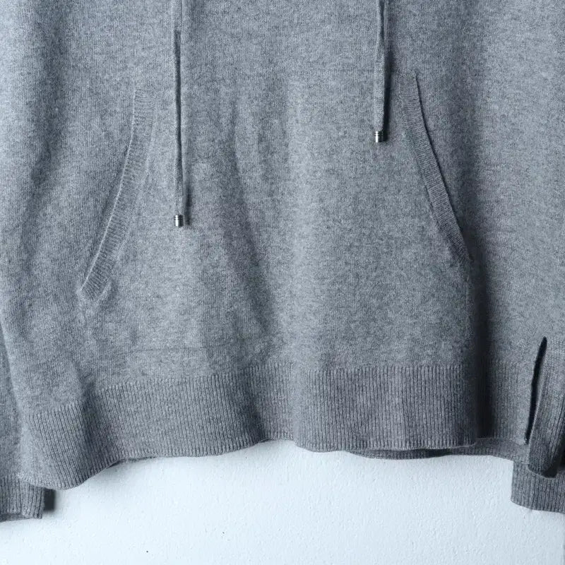 [BUNJANG] Massimo Dutti Cashmere Knit Hoodie (Gray) / W(XL) 마시모두띠 후드티셔츠 니트 캐시미어 그레이-1787F