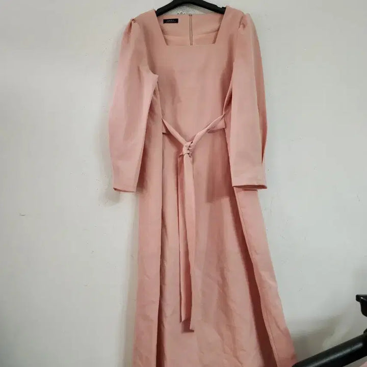 [SOLD OUT] 핑크 롱 원피스 벨트 세트