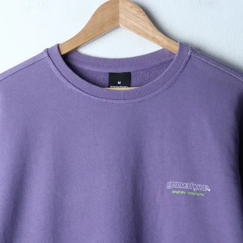 [BUNJANG] Grooverhyme Logo Crewneck Sweatshirt / (M-L) 그루브라임 맨투맨 티셔츠 백로고 퍼플 올드스쿨-17884