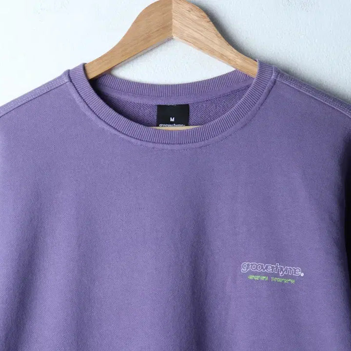[BUNJANG] Grooverhyme Logo Crewneck Sweatshirt / (M-L) 그루브라임 맨투맨 티셔츠 백로고 퍼플 올드스쿨-17884