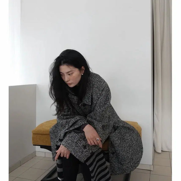 [BUNJANG] MOCK Herringbone Coat / 모크 헤링본 코트
