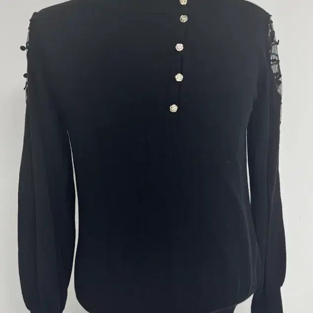 [BUNJANG] Black Button Knit Cardigan / 블랙 버튼 장식 니트 가디건 프리 사이즈