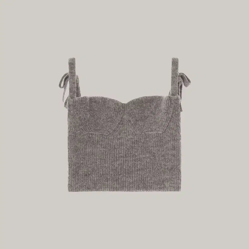 [SOLD OUT] 오버클래식 알파카 울 리본 뷔스티에 나시nt
