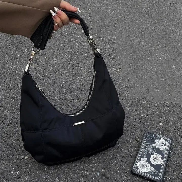 [BUNJANG] Nylon Hobo Bag / 반달 나일론 호보백(무료배송)
