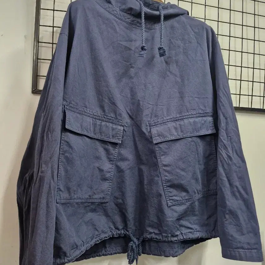 [BUNJANG] YesEyeSee Hooded Smock Shirt Navy / 95-100L 예스아이씨 후드 스모크 셔츠 네이비