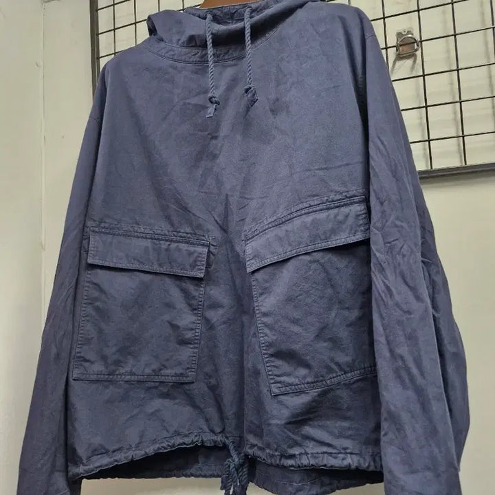 [BUNJANG] YesEyeSee Hooded Smock Shirt Navy / 95-100L 예스아이씨 후드 스모크 셔츠 네이비