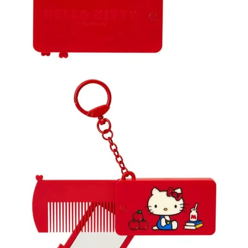 [BUNJANG] Sanrio Hello Kitty Mini Comb Mirror Set Key Holder / 산리오 헬로키티 미니 빗 거울 세트키 홀더