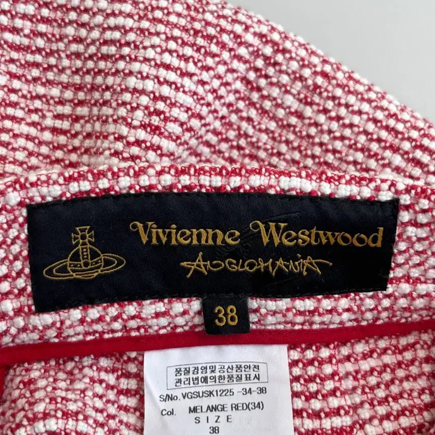 [BUNJANG] Vivienne Westwood Pink Tweed Midi Skirt / [정품] 비비안웨스트우드 핑크 트위드 미디스커트