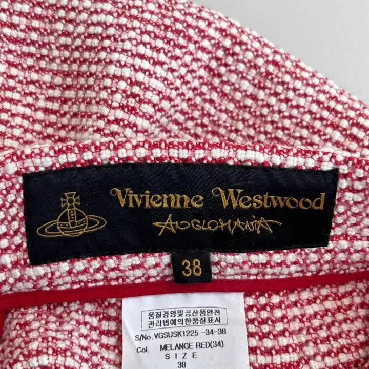[BUNJANG] Vivienne Westwood Pink Tweed Midi Skirt / [정품] 비비안웨스트우드 핑크 트위드 미디스커트