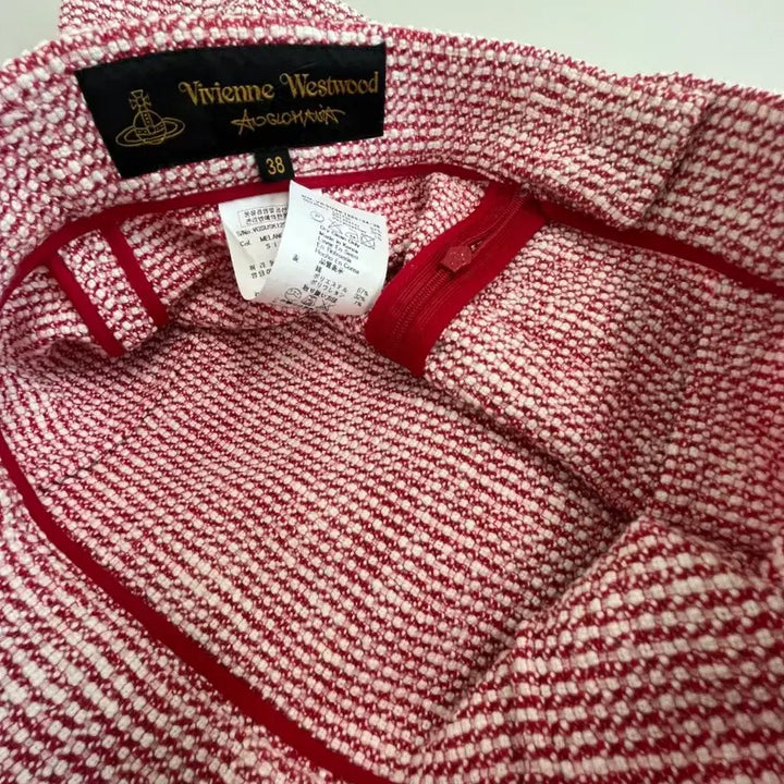 [BUNJANG] Vivienne Westwood Pink Tweed Midi Skirt / [정품] 비비안웨스트우드 핑크 트위드 미디스커트