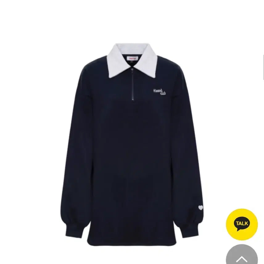 [BUNJANG] Heart Club Navy Collar Sweatshirt Dress S / 하트클럽 네이비 카라 맨투맨 원피스 S