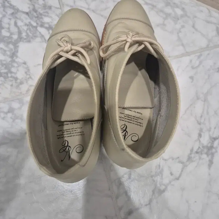 [BUNJANG] Neosclose Ivory Ankle Leather Boots 230 / Neosclose 아이보리 앵클 가죽 부츠 230