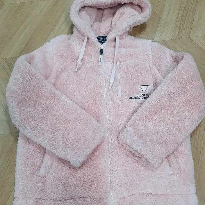 [SOLD OUT] 게스 핑크 뽀글이 후드집업