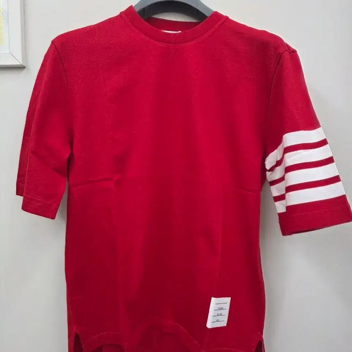 [BUNJANG] Thom Browne Four-Bar Short Sleeve T-shirt Red / 한정판 톰브라운 사선 완장 반팔 티셔츠 레드