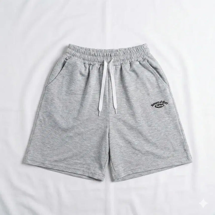 [BUNJANG] Summer One-Mile Wear Half-Zip Short-Sleeve Gray Set / 여름 원마일웨어 홈웨어 잠옷 반집업 반팔 카라 반팔티 반바지 그레이 세트