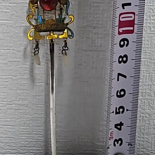 [BUNJANG] Antique Pure Silver Cloisonne Hairpin / 옛날  순은 칠보 떨잠 금도금 명품