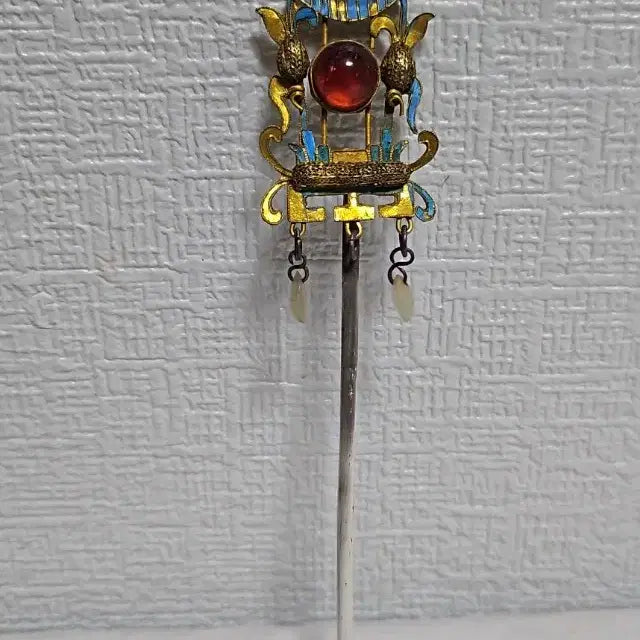[BUNJANG] Antique Pure Silver Cloisonne Hairpin / 옛날  순은 칠보 떨잠 금도금 명품