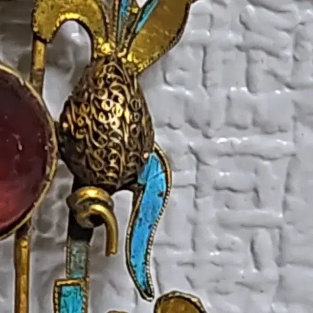 [BUNJANG] Antique Pure Silver Cloisonne Hairpin / 옛날  순은 칠보 떨잠 금도금 명품