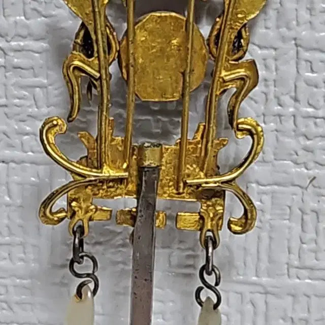 [BUNJANG] Antique Pure Silver Cloisonne Hairpin / 옛날  순은 칠보 떨잠 금도금 명품